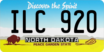 ND license plate ILC920