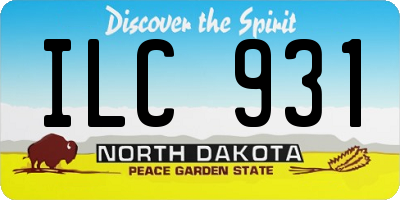 ND license plate ILC931