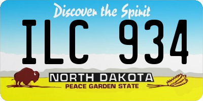 ND license plate ILC934