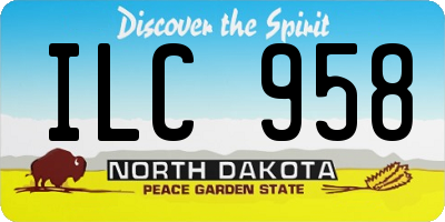 ND license plate ILC958