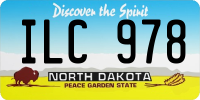 ND license plate ILC978