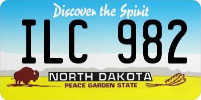 ND license plate ILC982