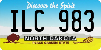 ND license plate ILC983