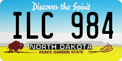 ND license plate ILC984