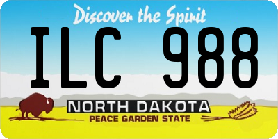 ND license plate ILC988