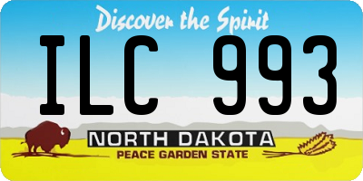 ND license plate ILC993
