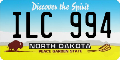ND license plate ILC994