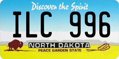 ND license plate ILC996