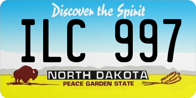 ND license plate ILC997