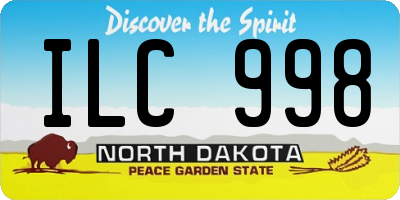 ND license plate ILC998