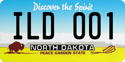 ND license plate ILD001