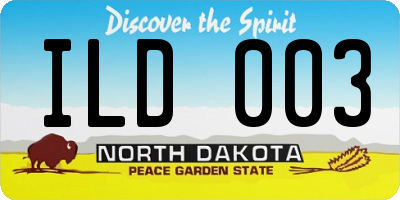 ND license plate ILD003