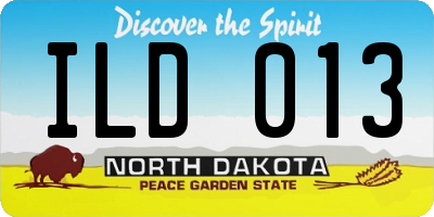 ND license plate ILD013