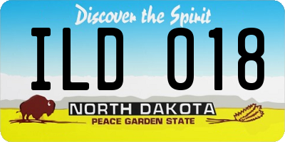 ND license plate ILD018