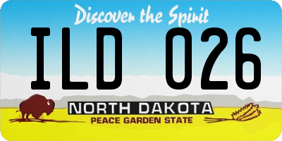 ND license plate ILD026