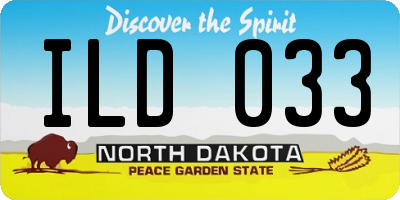 ND license plate ILD033