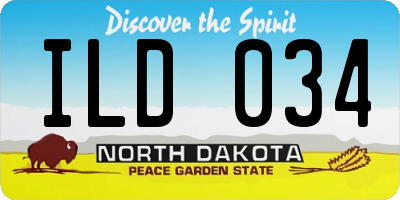 ND license plate ILD034
