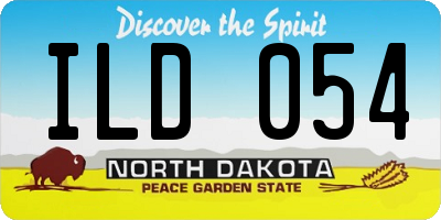 ND license plate ILD054