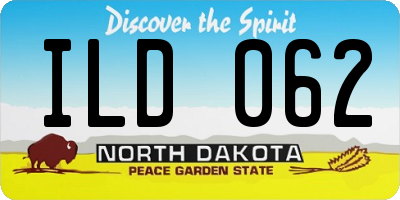 ND license plate ILD062