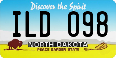 ND license plate ILD098