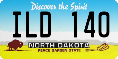 ND license plate ILD140