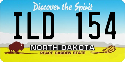 ND license plate ILD154
