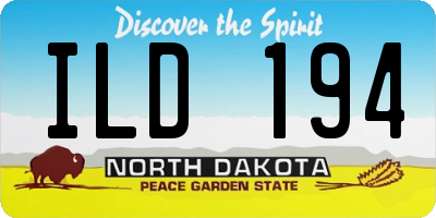 ND license plate ILD194