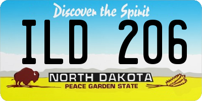 ND license plate ILD206
