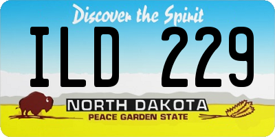 ND license plate ILD229
