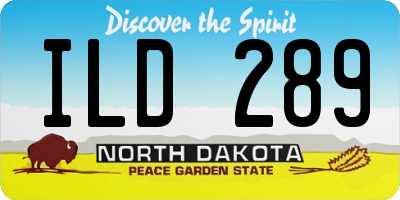 ND license plate ILD289