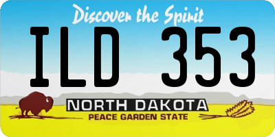 ND license plate ILD353
