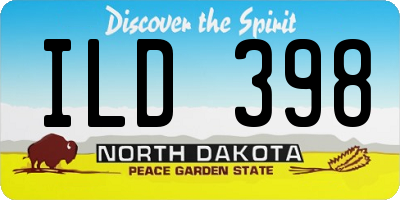 ND license plate ILD398