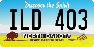 ND license plate ILD403