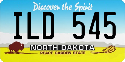 ND license plate ILD545