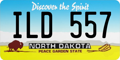 ND license plate ILD557