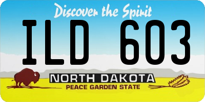 ND license plate ILD603