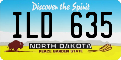 ND license plate ILD635