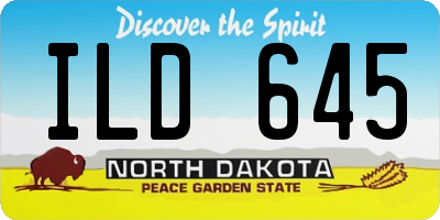 ND license plate ILD645