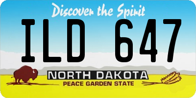 ND license plate ILD647