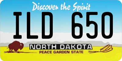 ND license plate ILD650