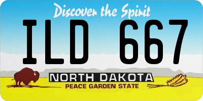 ND license plate ILD667