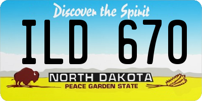 ND license plate ILD670