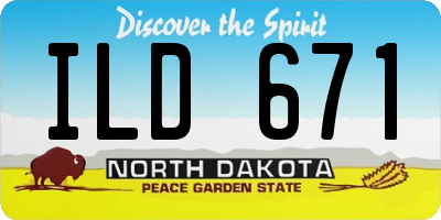 ND license plate ILD671
