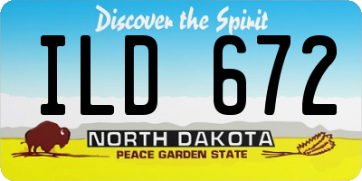 ND license plate ILD672