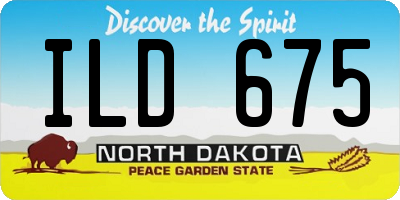 ND license plate ILD675