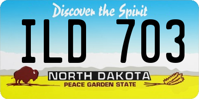 ND license plate ILD703