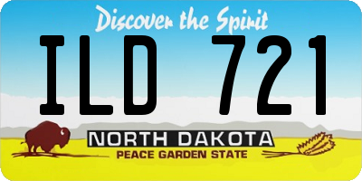 ND license plate ILD721