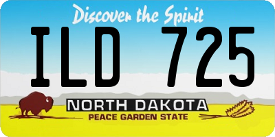 ND license plate ILD725