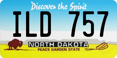 ND license plate ILD757