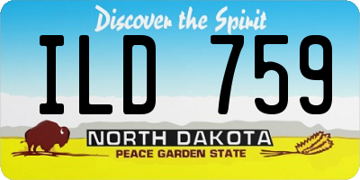 ND license plate ILD759